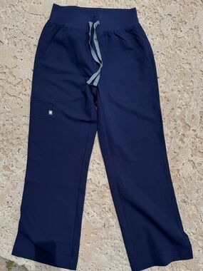 Figs Women's  Isabel Navy Blue High Waisted flare legged Scrub Pants